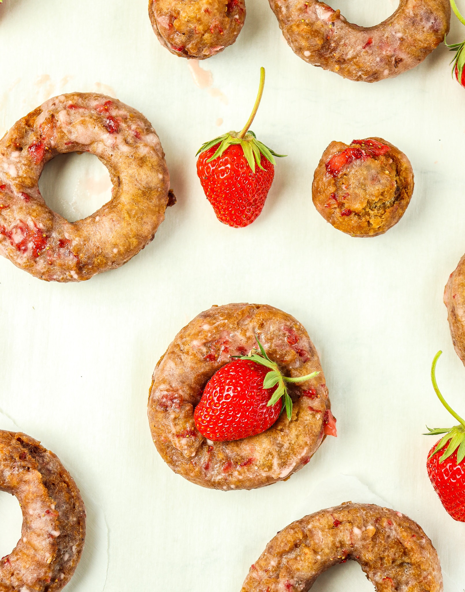 Strawberry Sour Cream Doughnuts