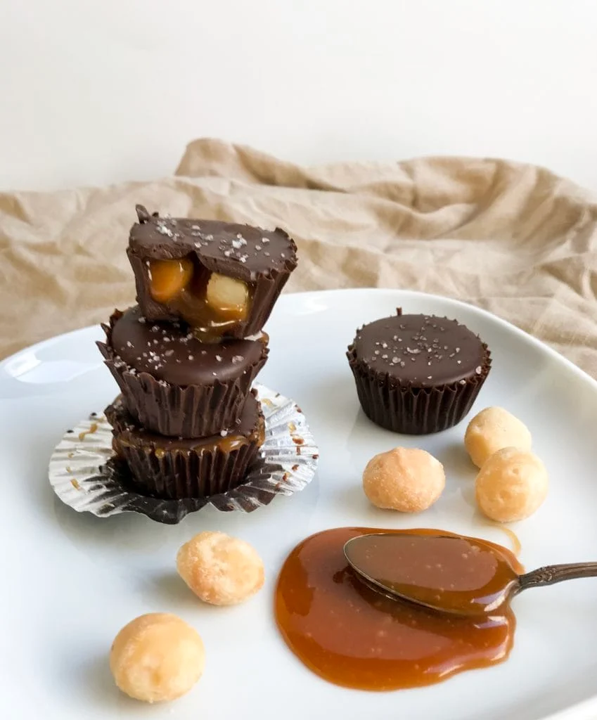 Salted Caramel Macadamia Cups
