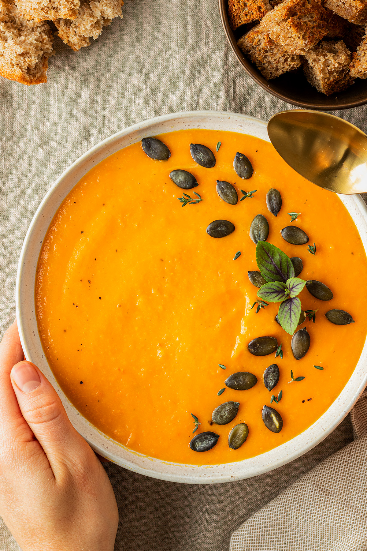 Pumpkin Soup with Potatoes and Carrots