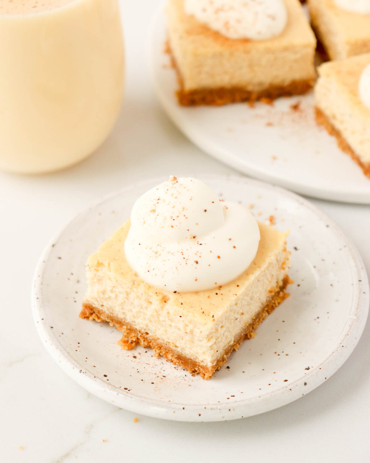 Baked Eggnog Cheesecake Bars