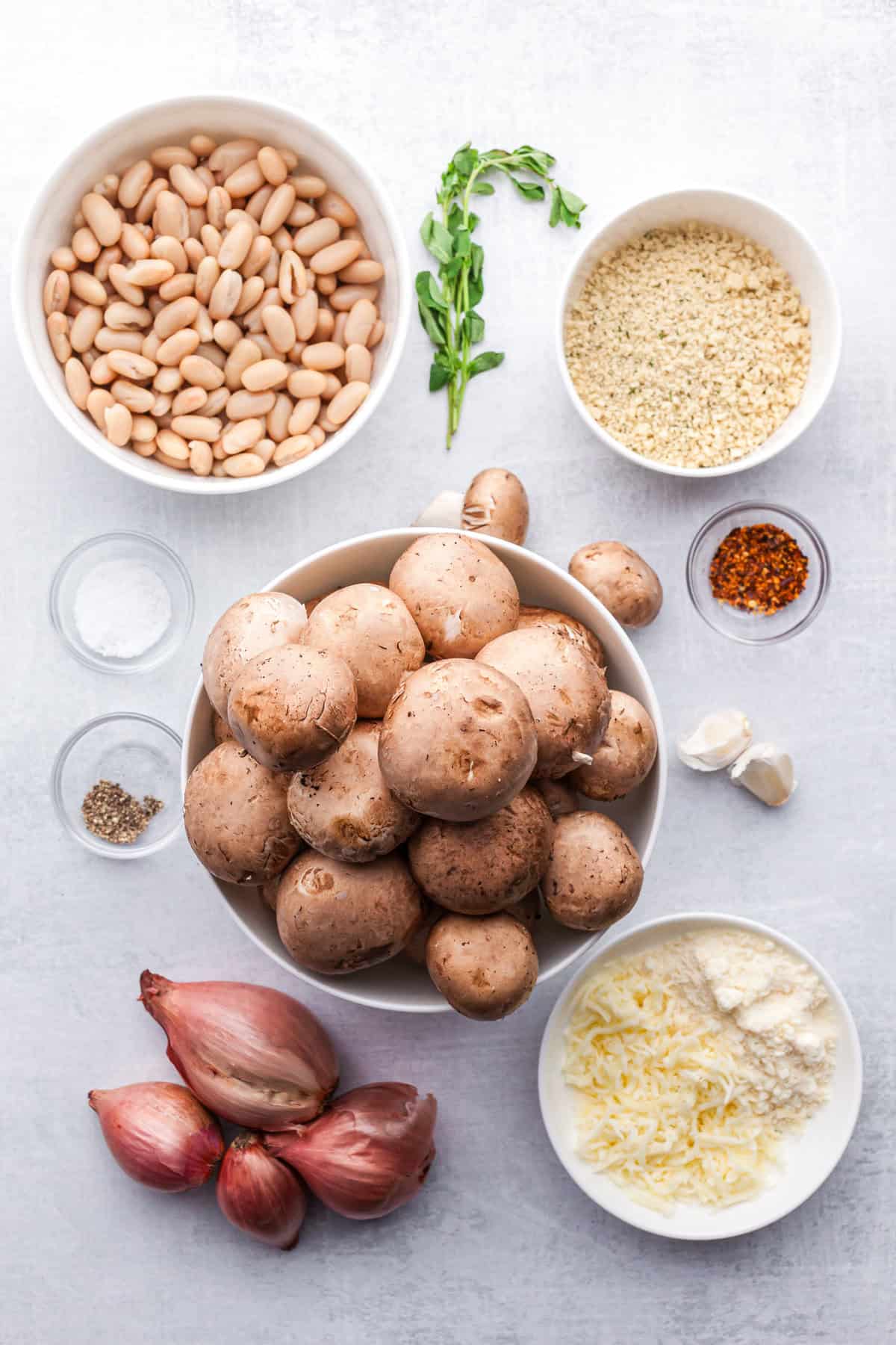 White Bean Stuffed Mushrooms Recipe