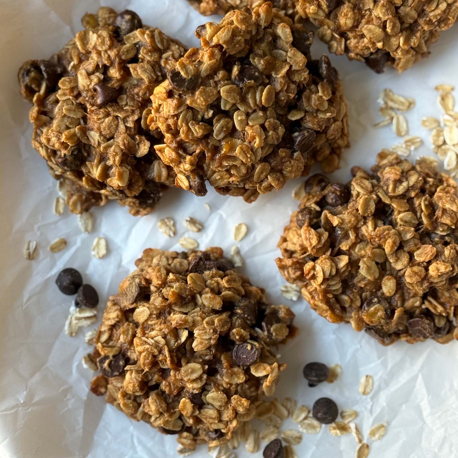 Banana Peanut Butter & Oat Cookies