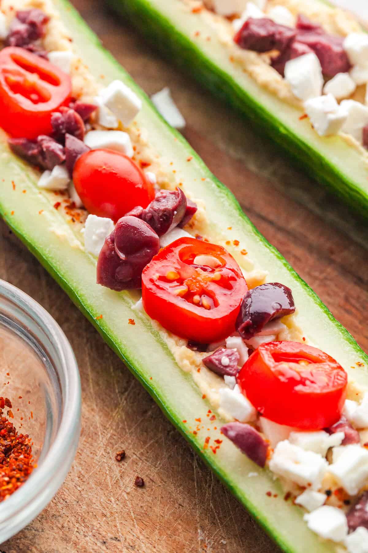 Mediterranean Stuffed Cucumber Cups