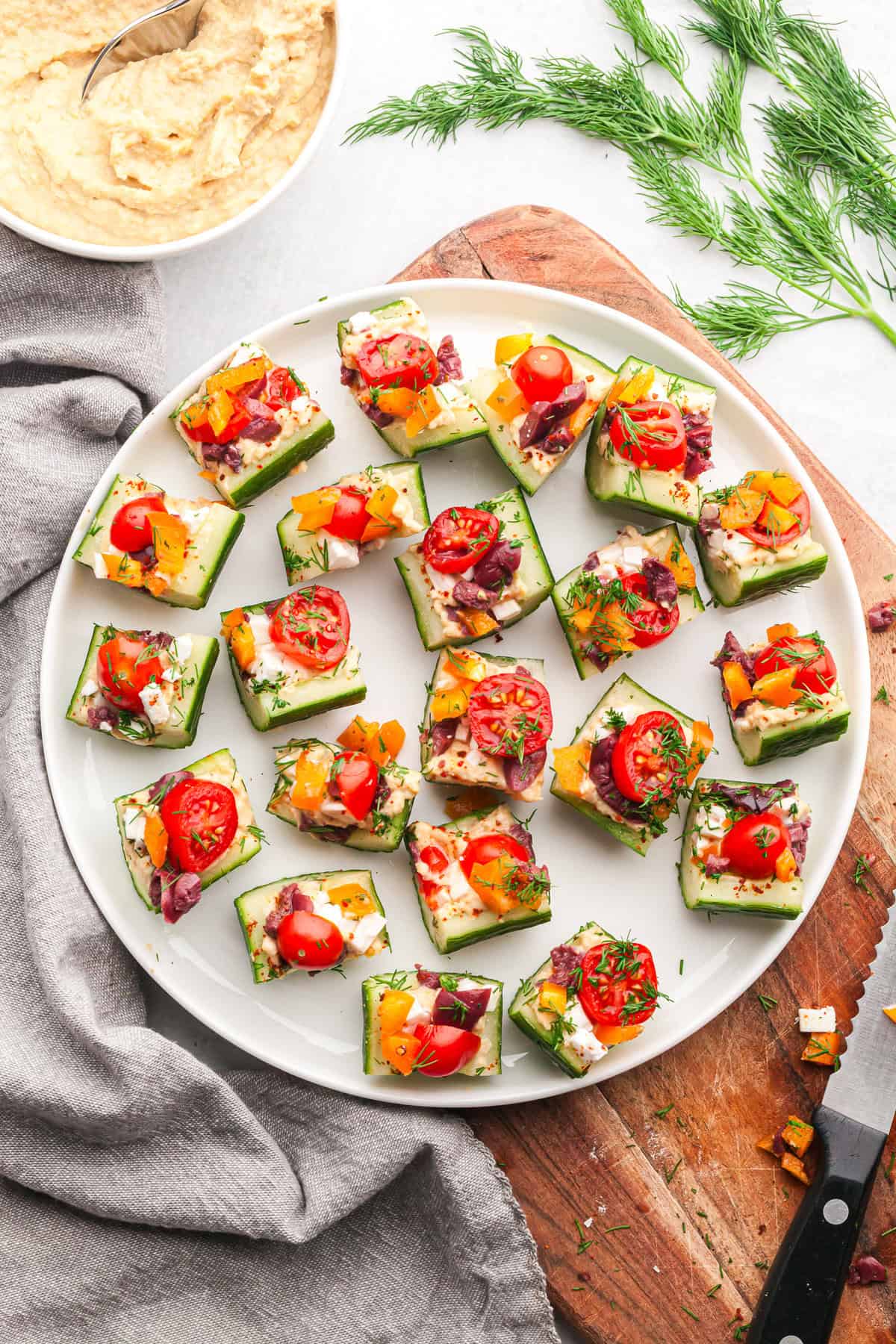 Mediterranean Stuffed Cucumber Cups