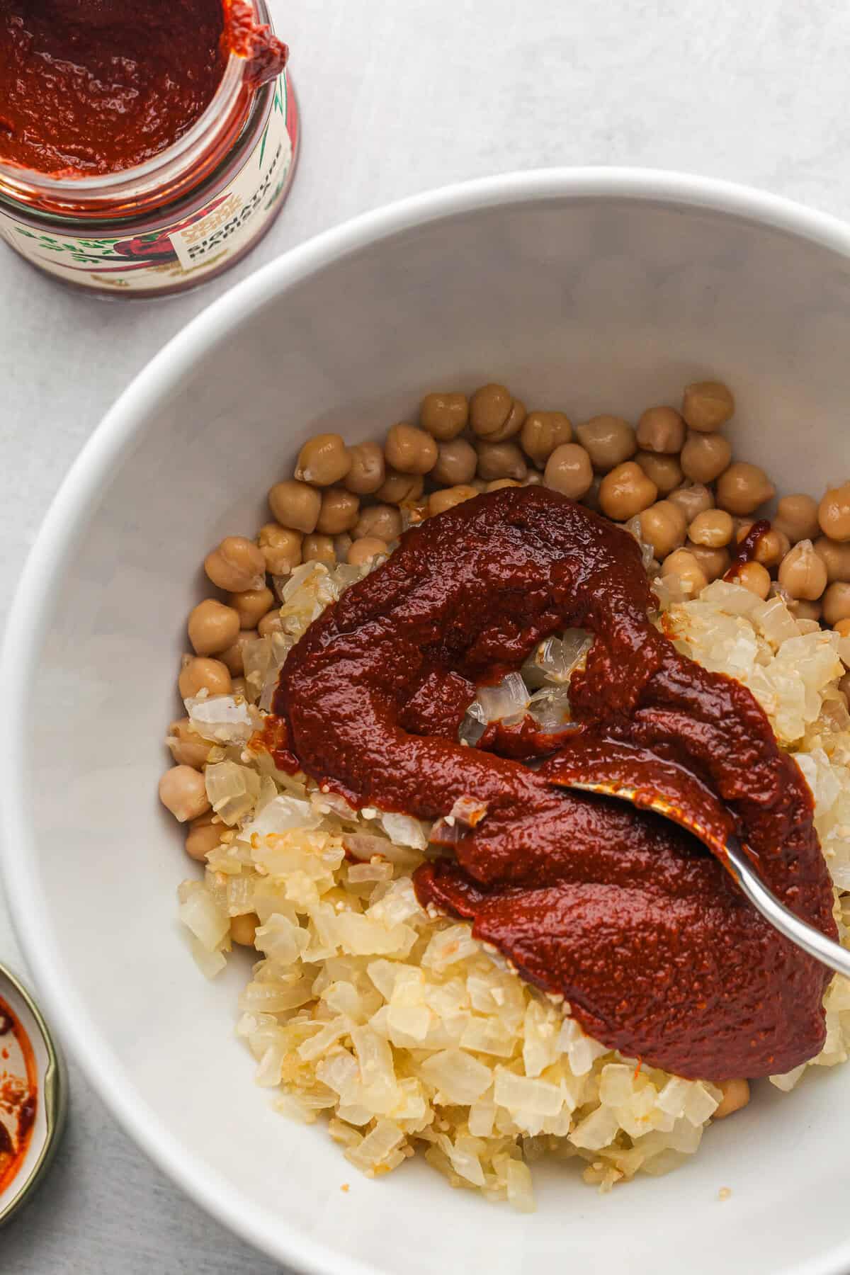 Harissa Chickpea Stuffed Peppers