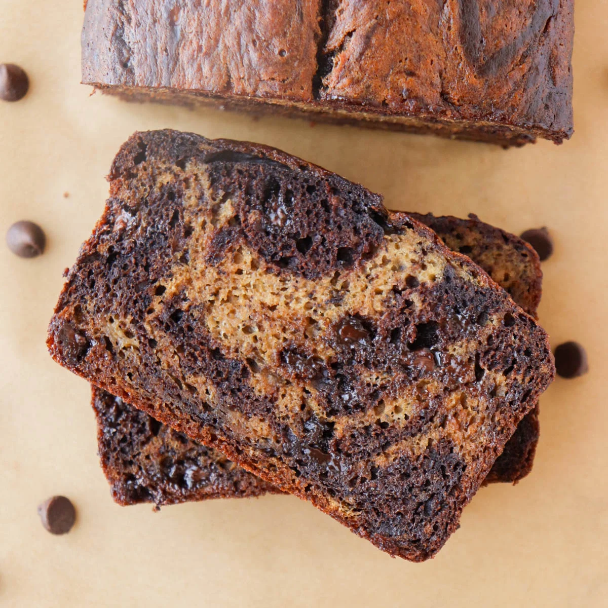 Chocolate Marbled Banana Bread