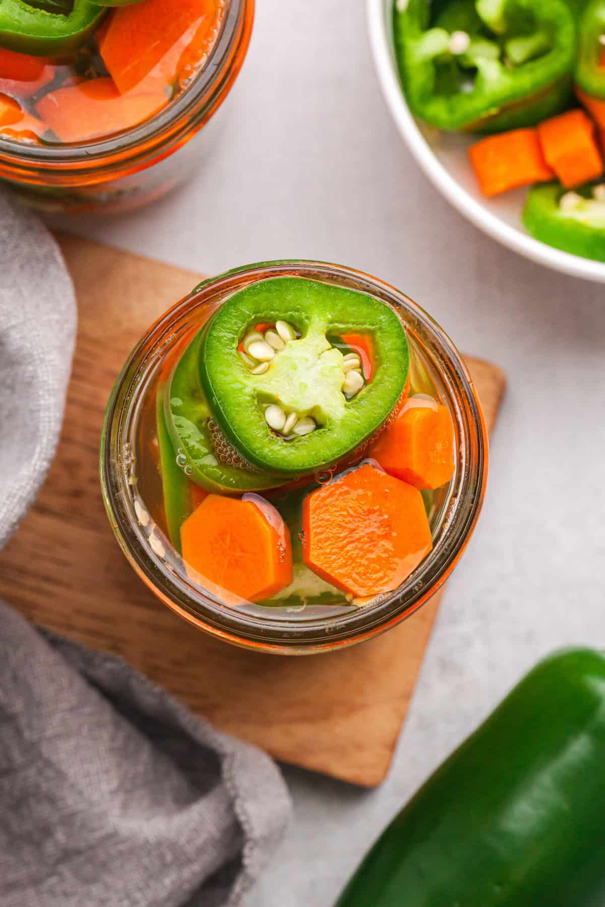 Pickled Jalapeños and Carrots