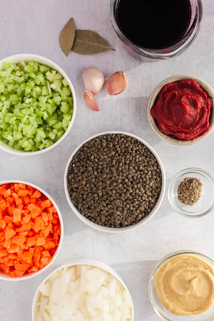 French Lentils Braised in Red Wine and Caramelized Onions