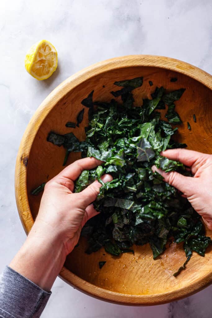 Kale and White Bean Salad with Pesto Dressing