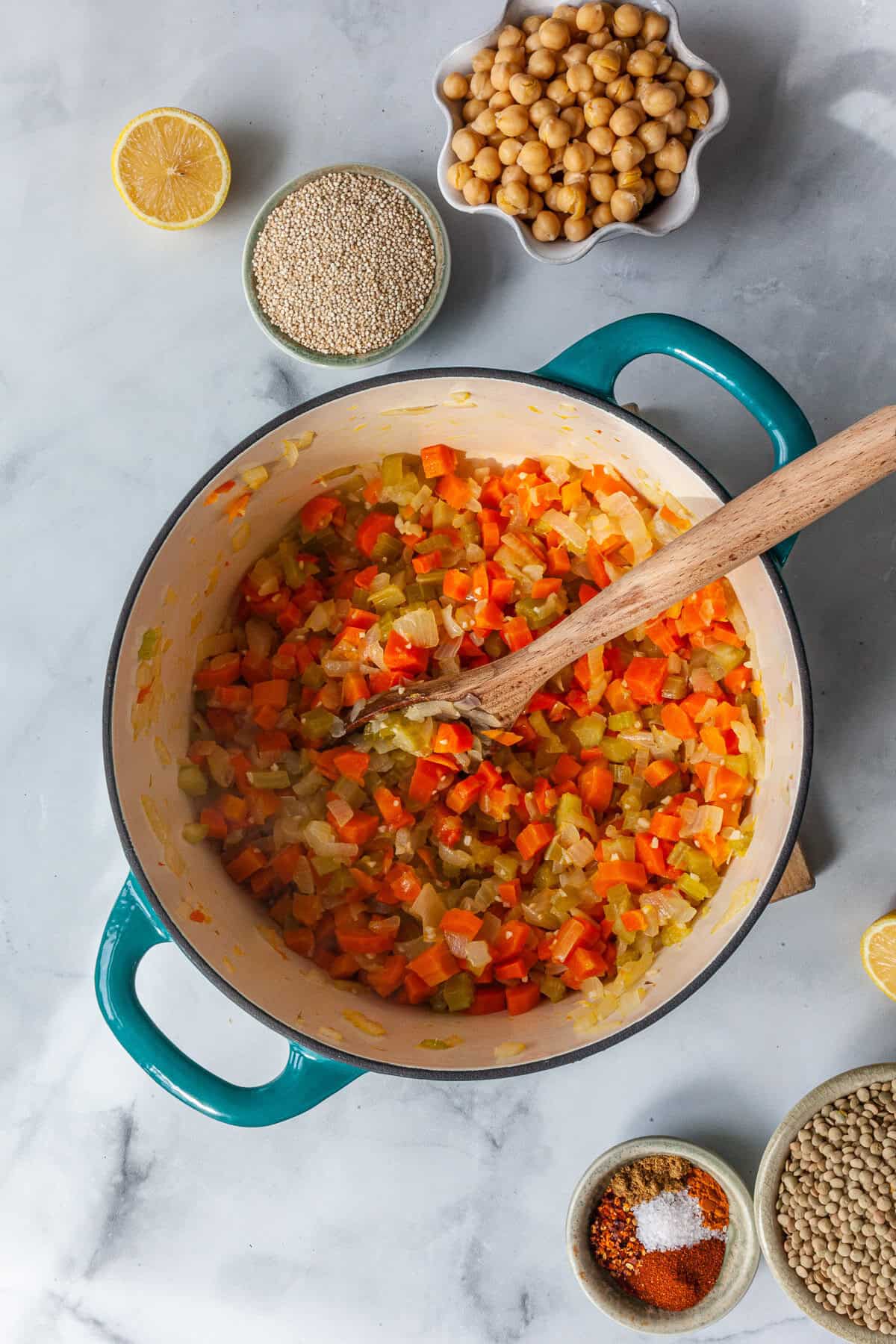 Lemony Lentil and Chickpea Soup