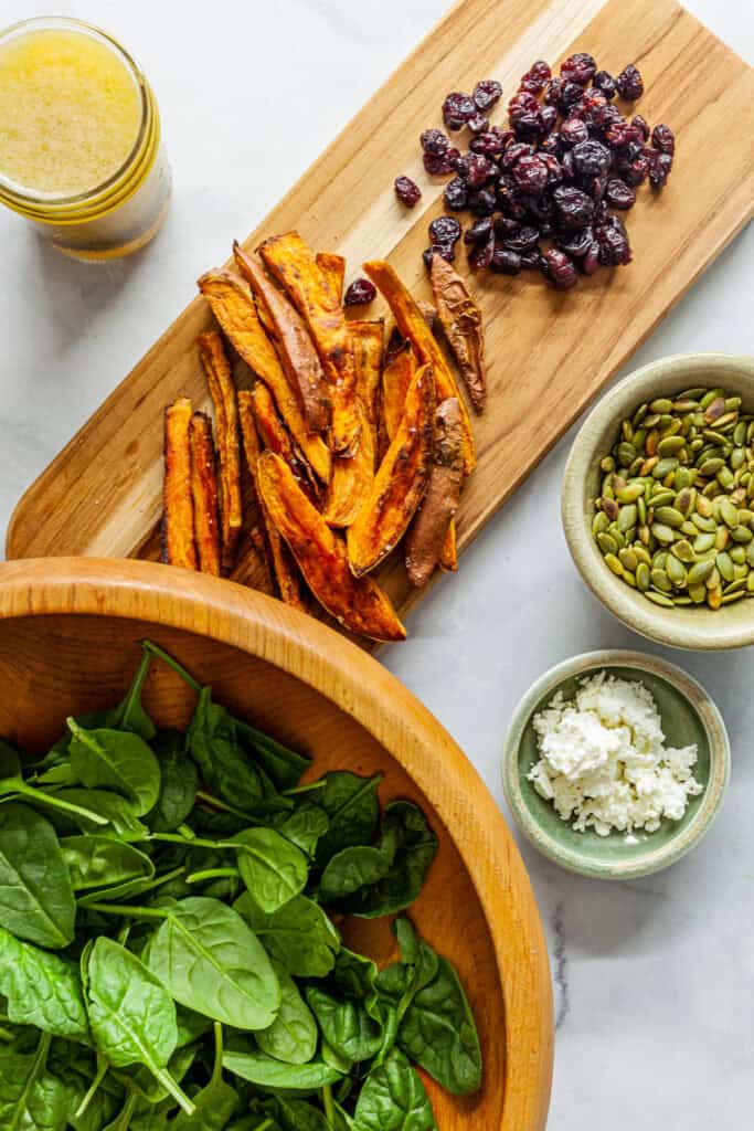 Winter Salad with Roasted Sweet Potatoes and Toasted Pepitas
