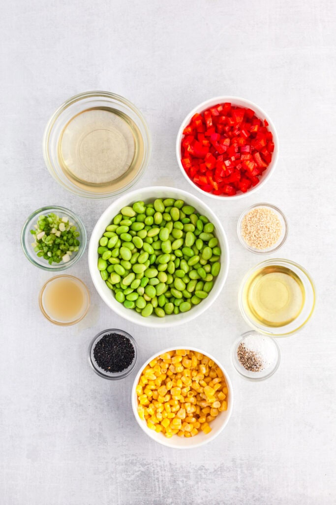 Edamame Bean Salad with Corn and Rice Vinegar