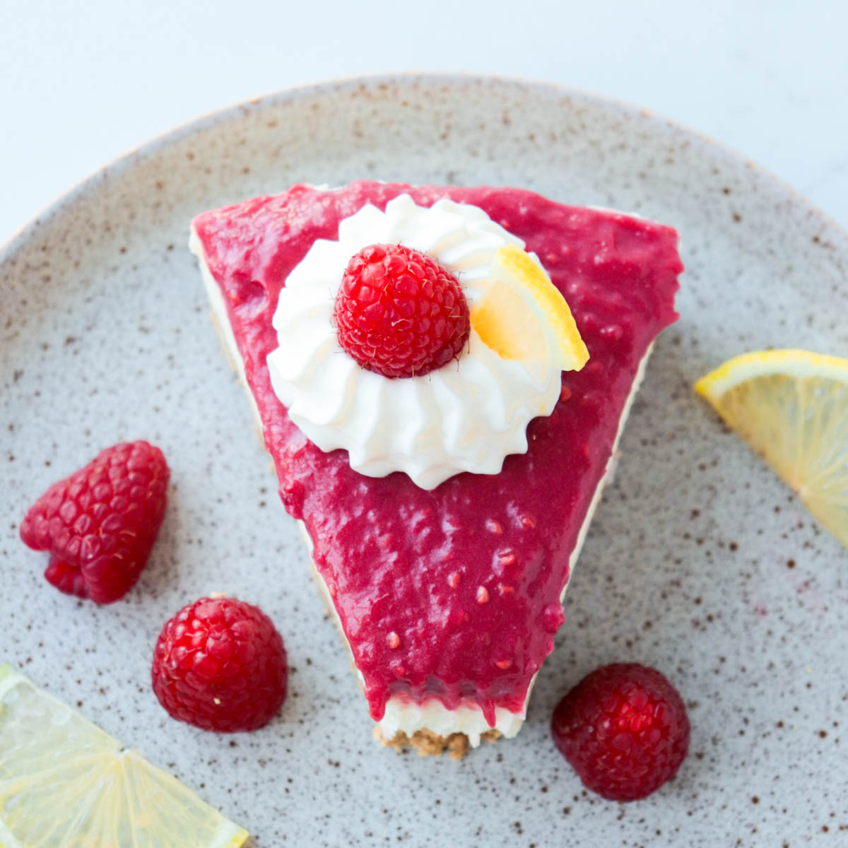 No-Bake Lemon Raspberry Cheesecake