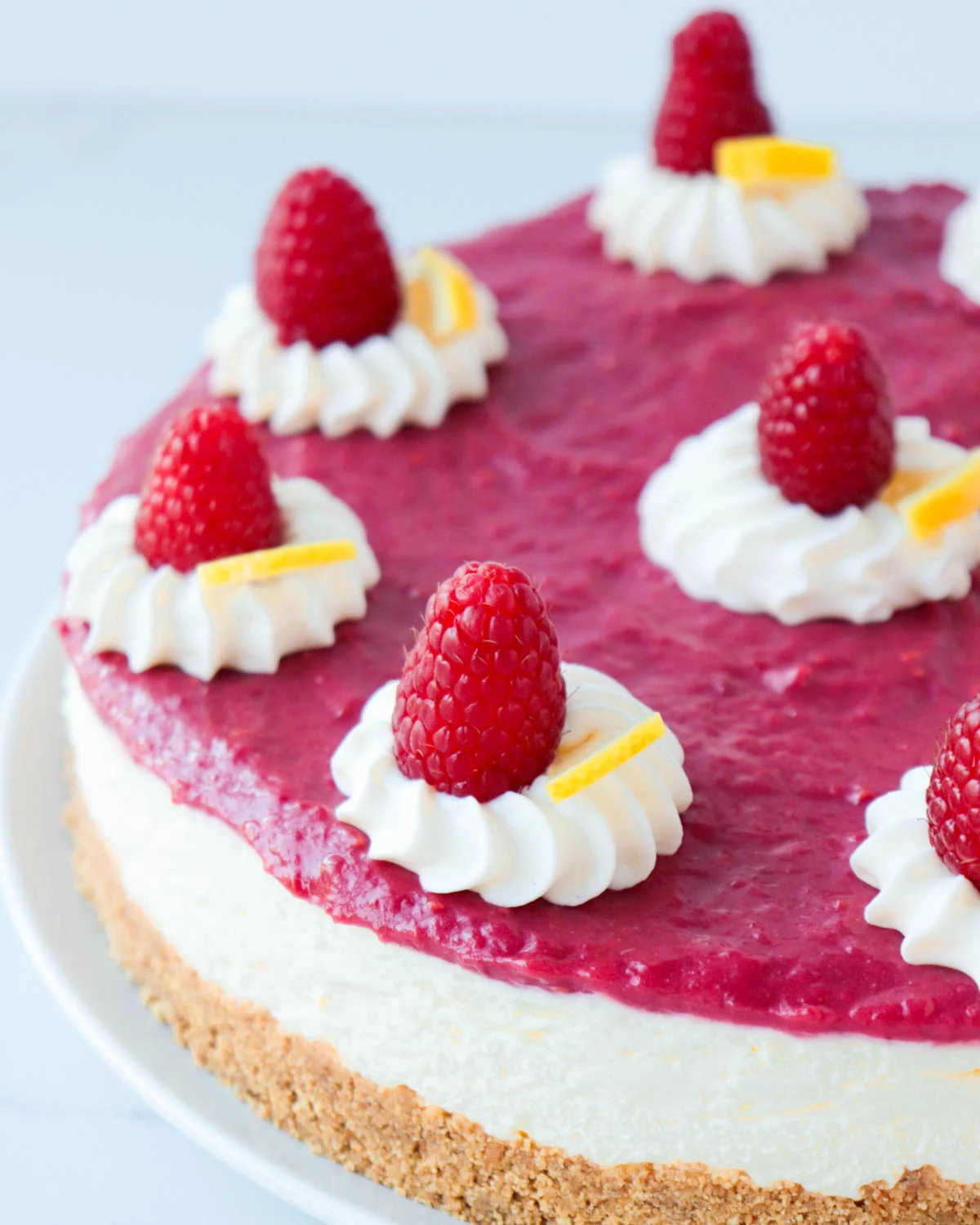 No-Bake Lemon Raspberry Cheesecake