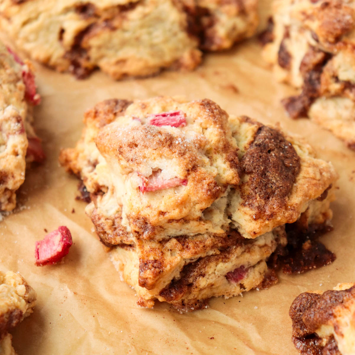 Cinnamon Rhubarb Scones
