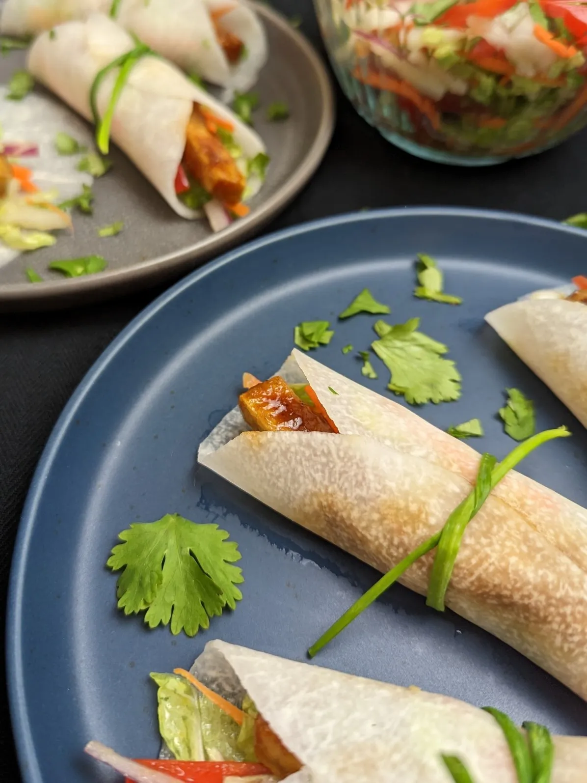 Gochujang Tofu Jicama Wraps