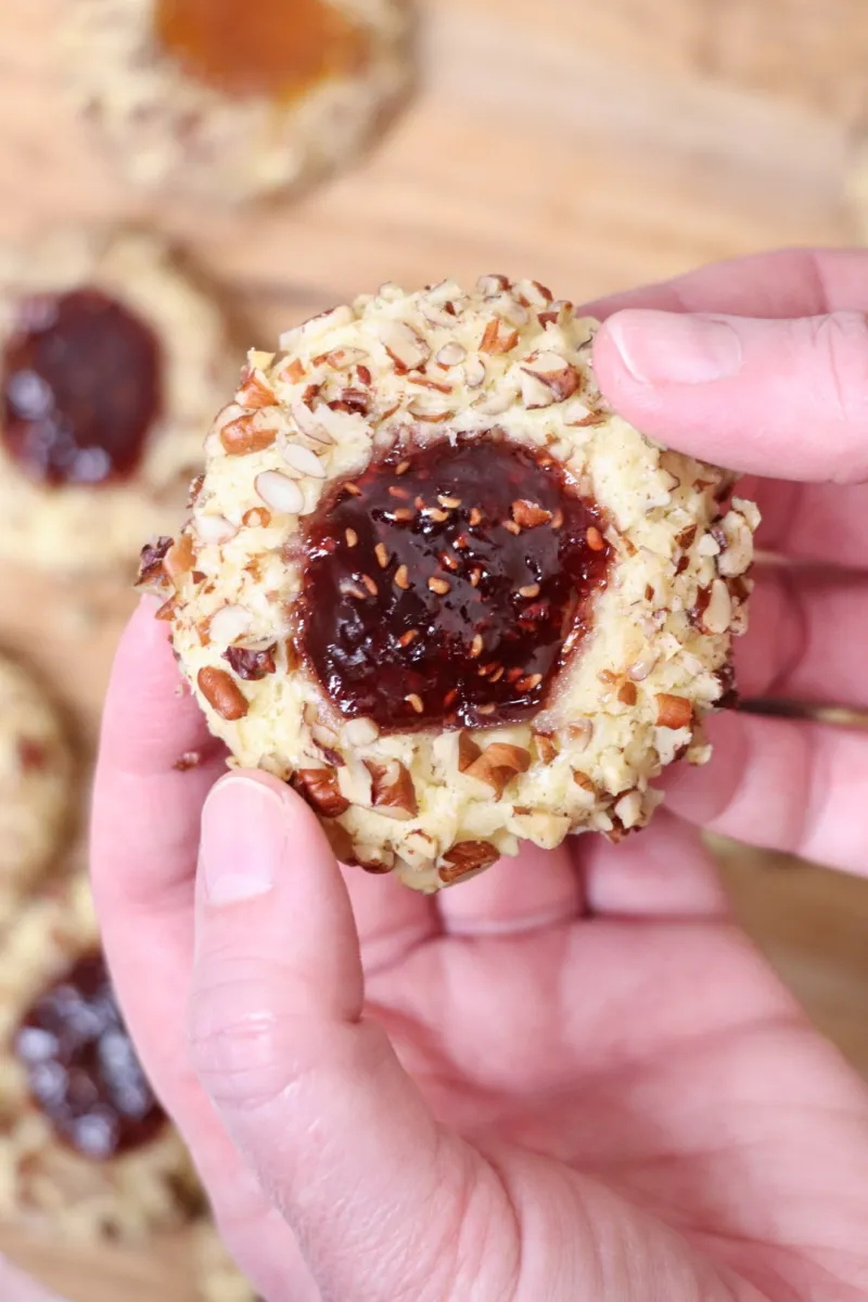 Classic Thumbprint Cookies with Jam and Pecans
