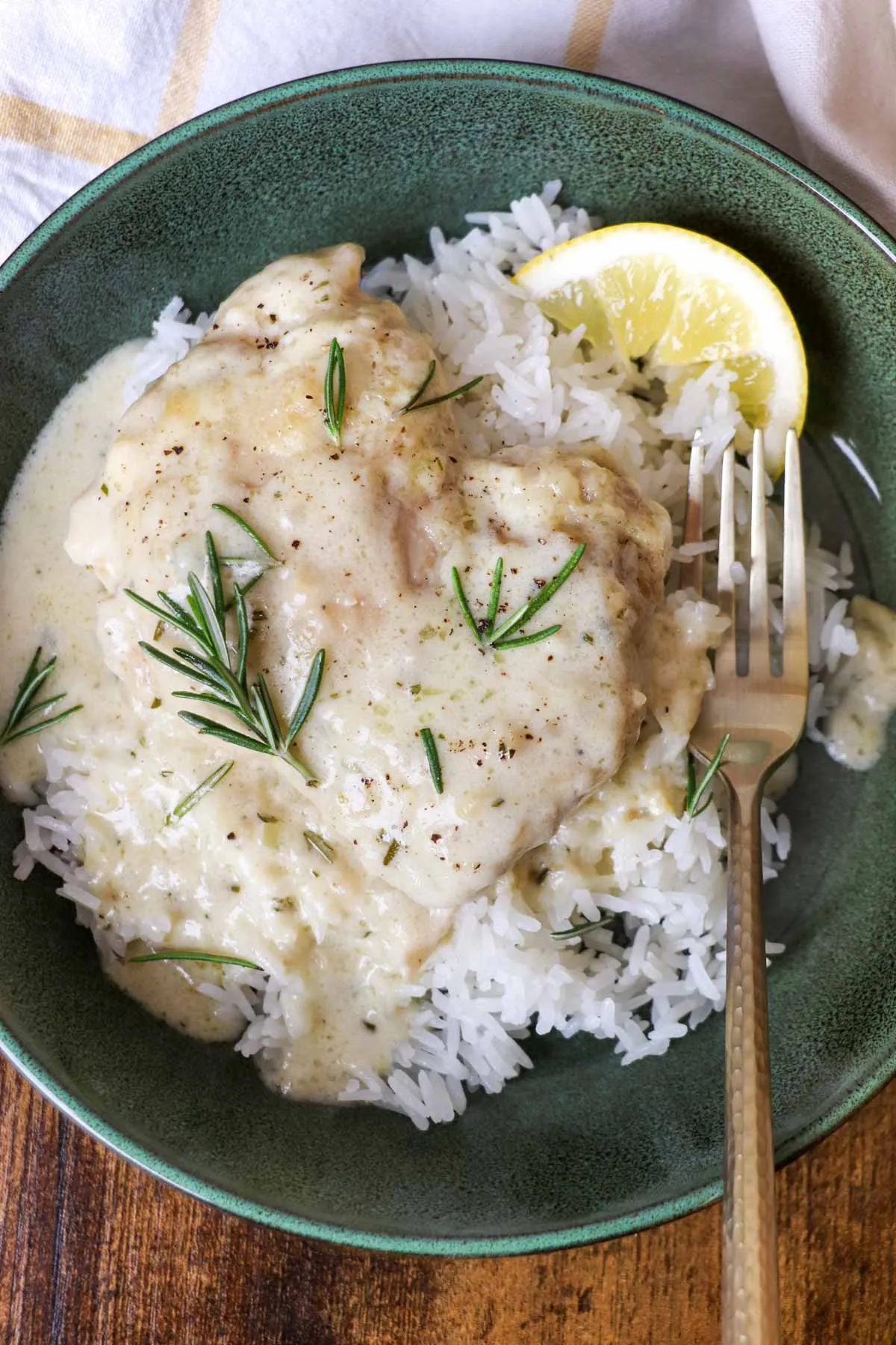 One Pan Rosemary Chicken in Shallot and Herb Cream Sauce