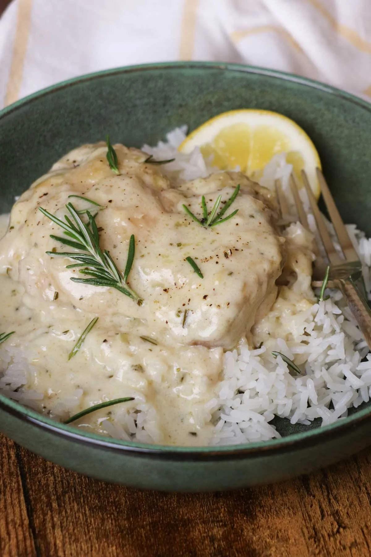 One Pan Rosemary Chicken in Shallot and Herb Cream Sauce