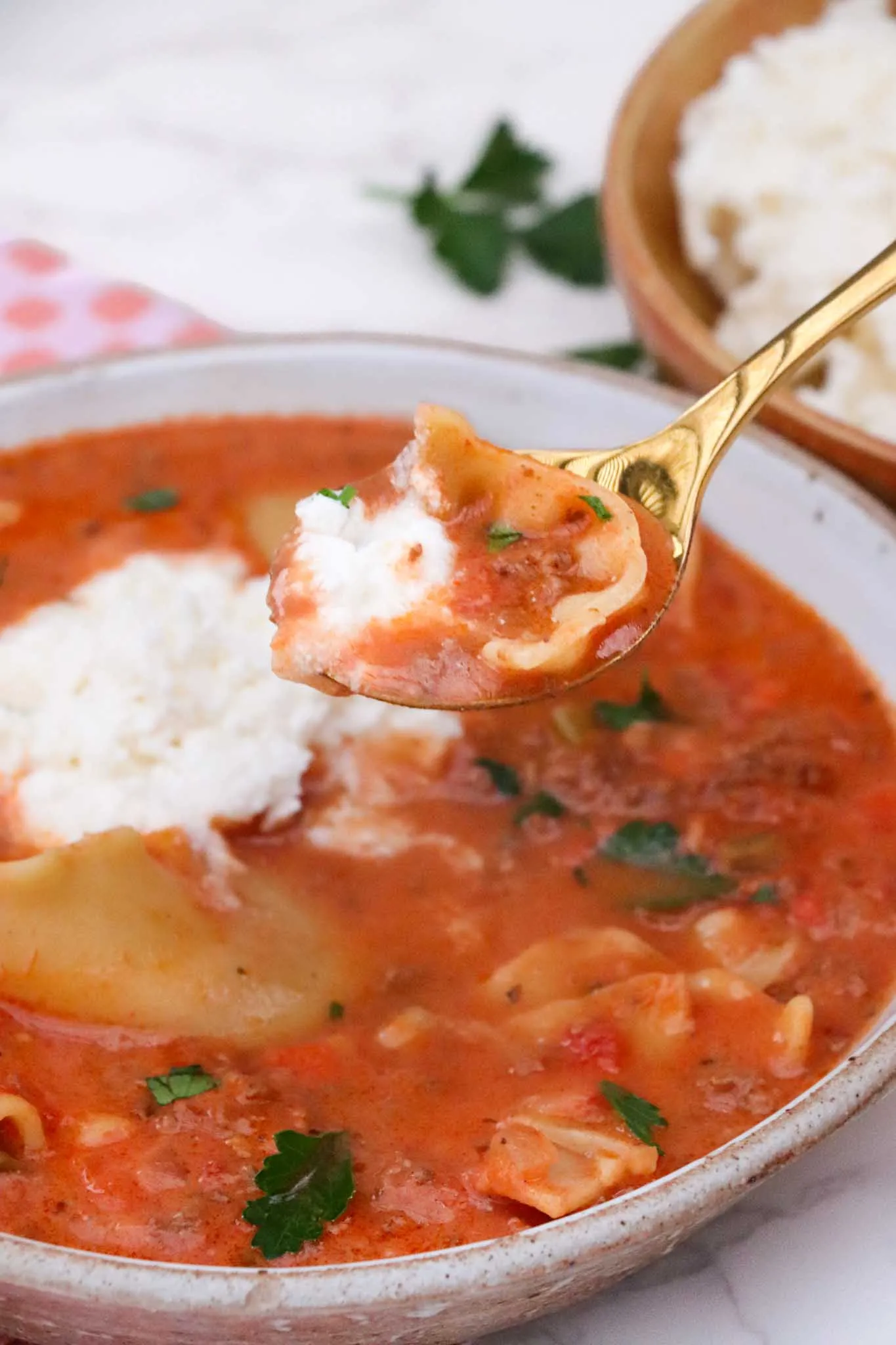 Easy One Pot Lasagna Soup