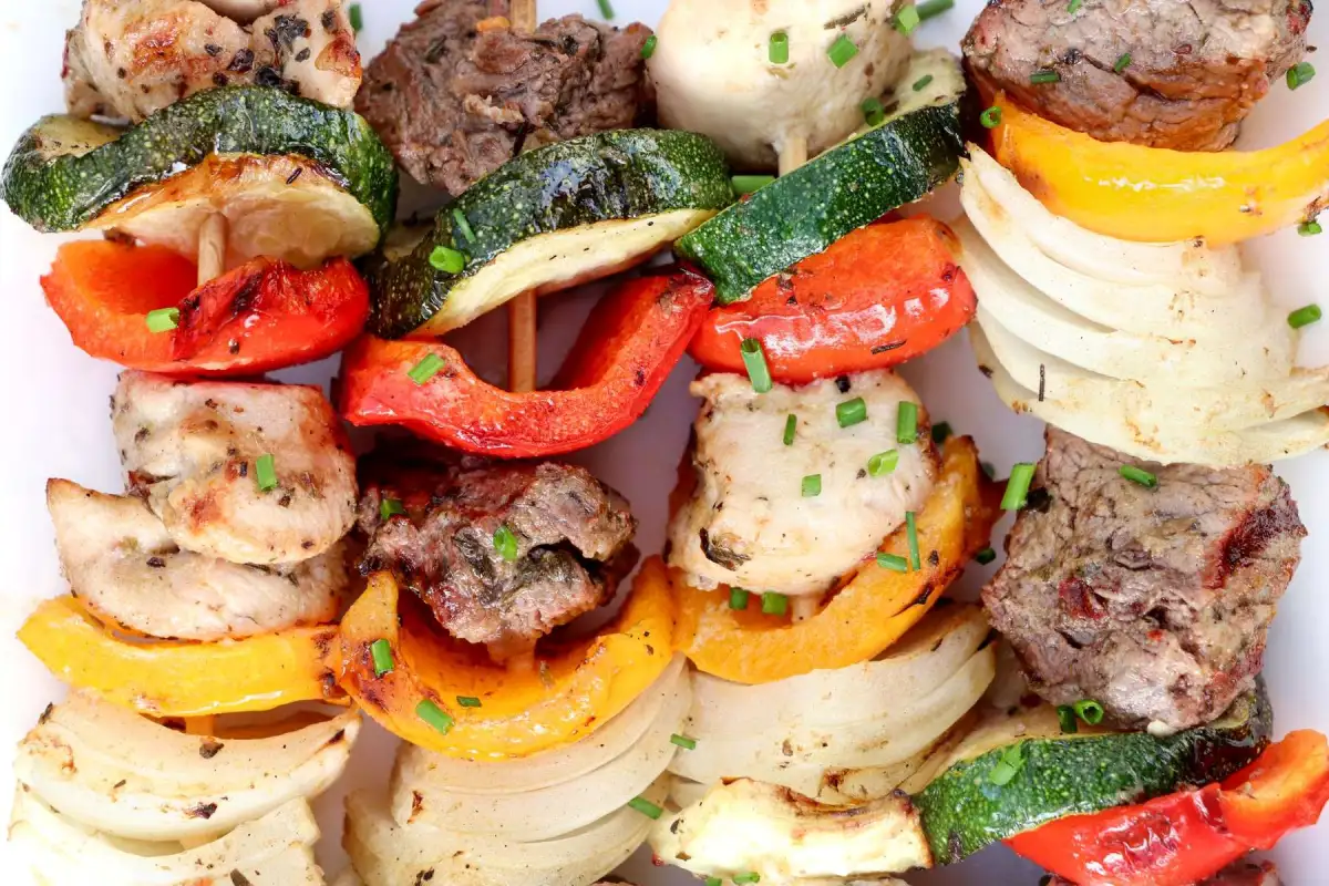 Chicken and Steak Kabobs with Italian Dressing Marinade