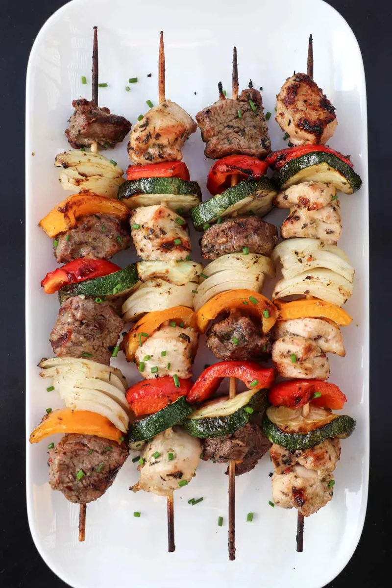 Chicken and Steak Kabobs with Italian Dressing Marinade