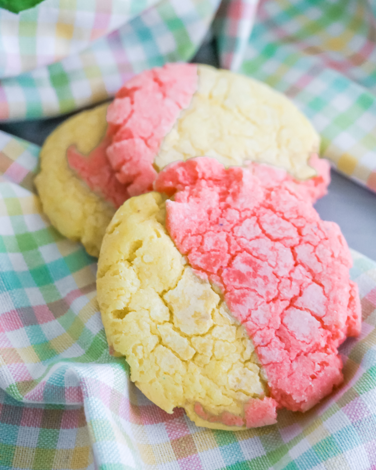 Lemon Strawberry Crinkle Cookies