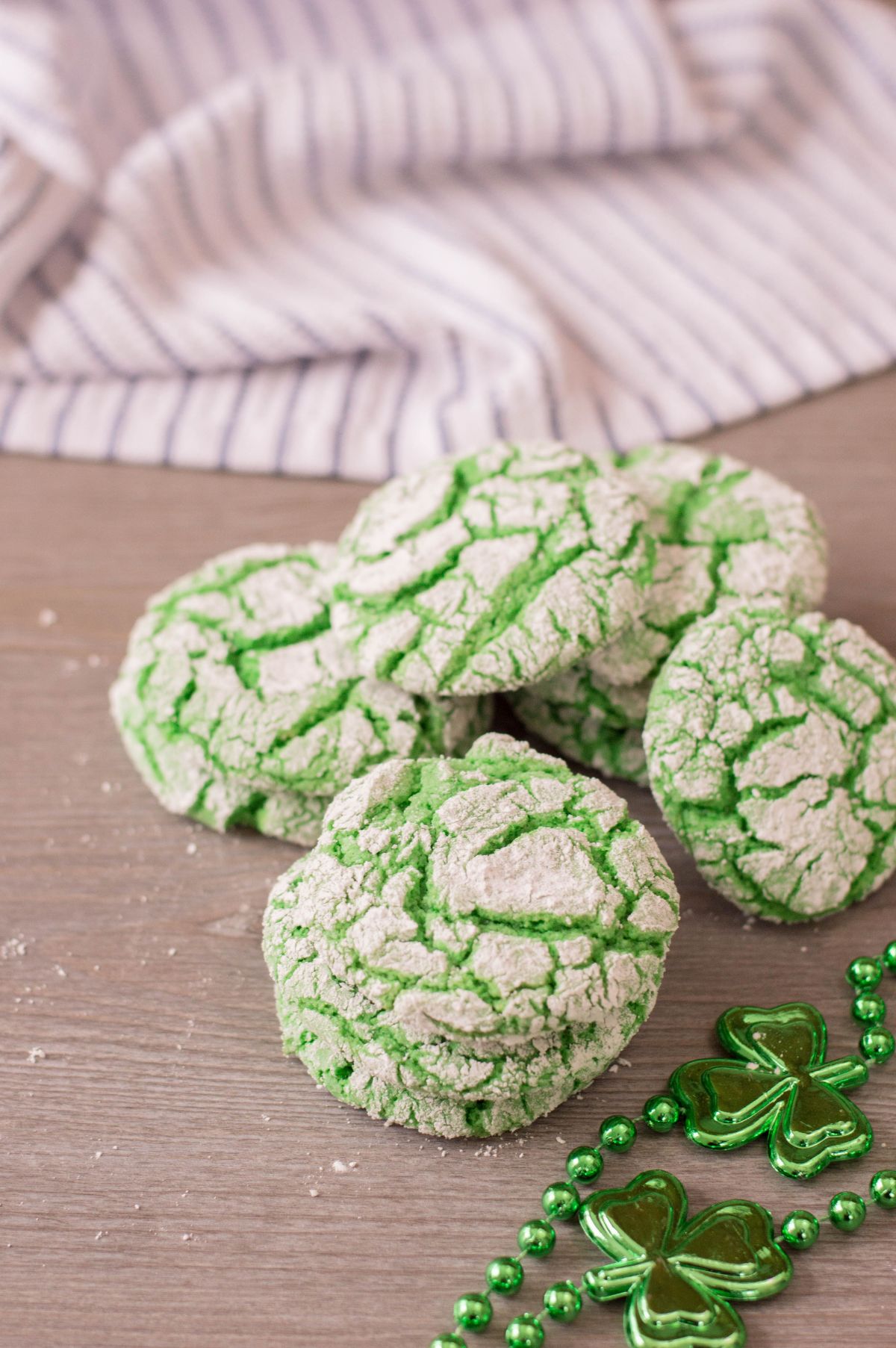 Green Vanilla Crinkle Cookies