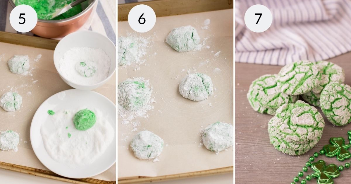 Green Vanilla Crinkle Cookies