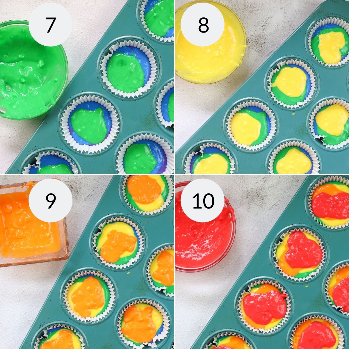 Rainbow Colorful Cupcakes