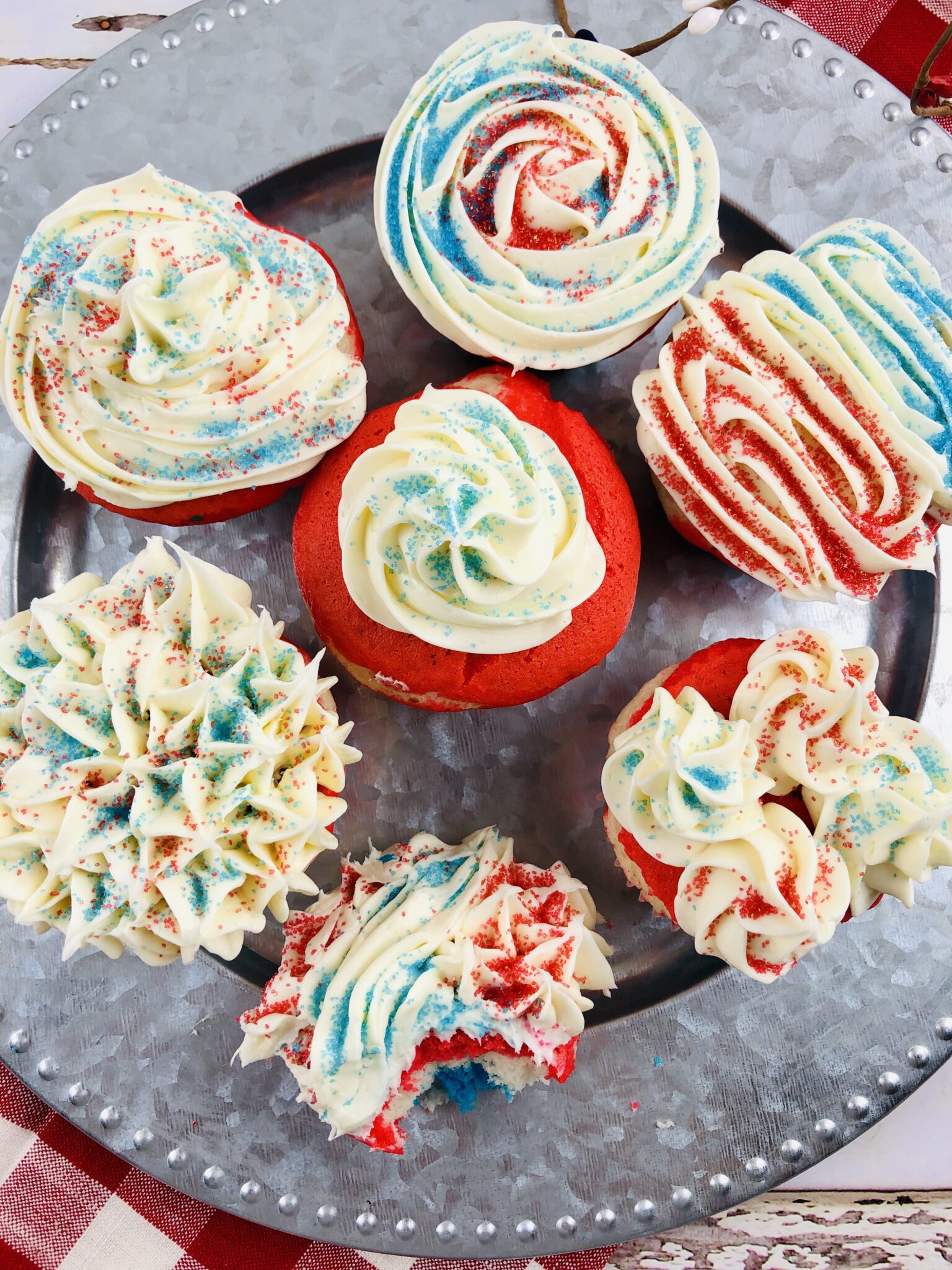 Red White and Blue Cupcakes