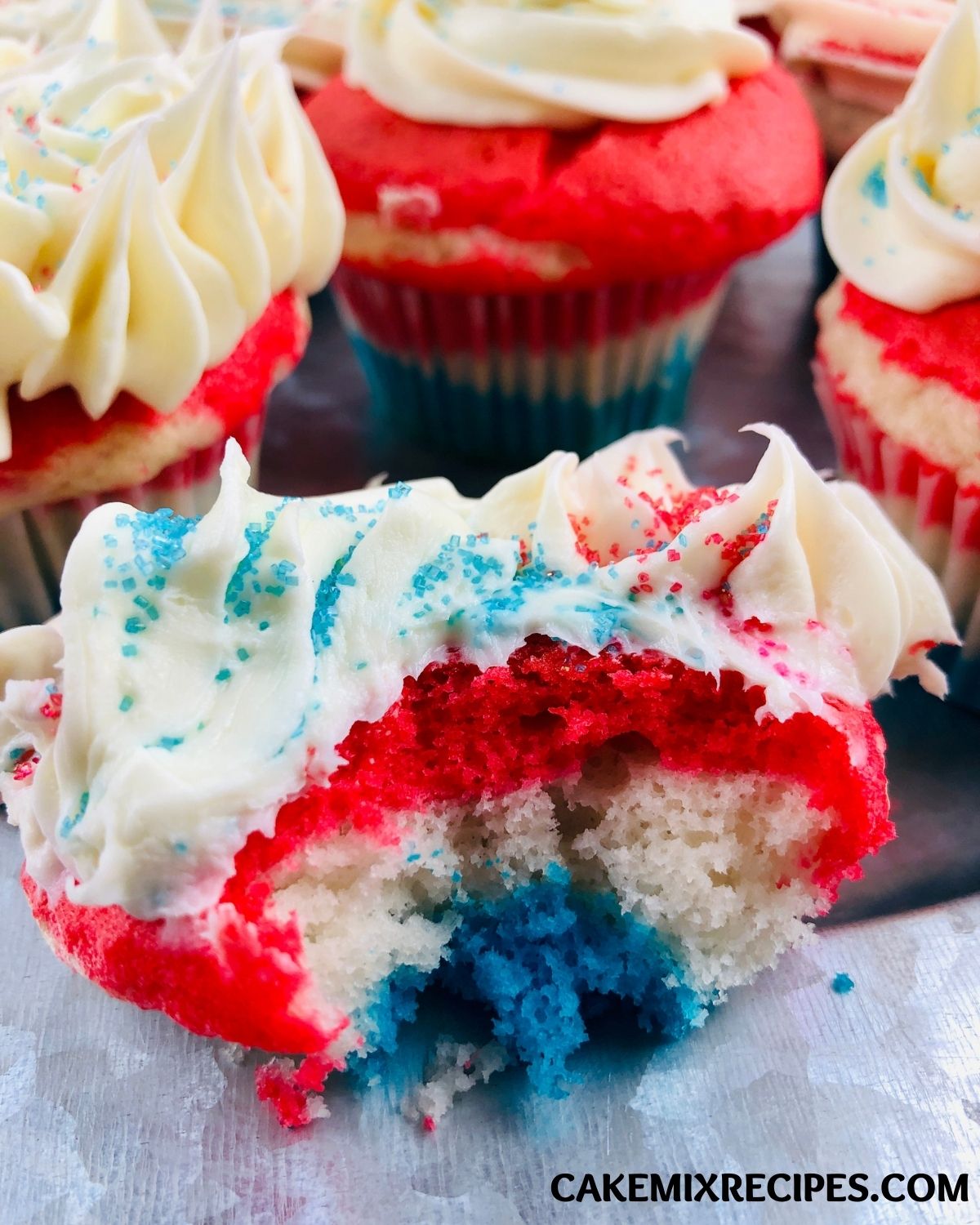 Red White and Blue Cupcakes