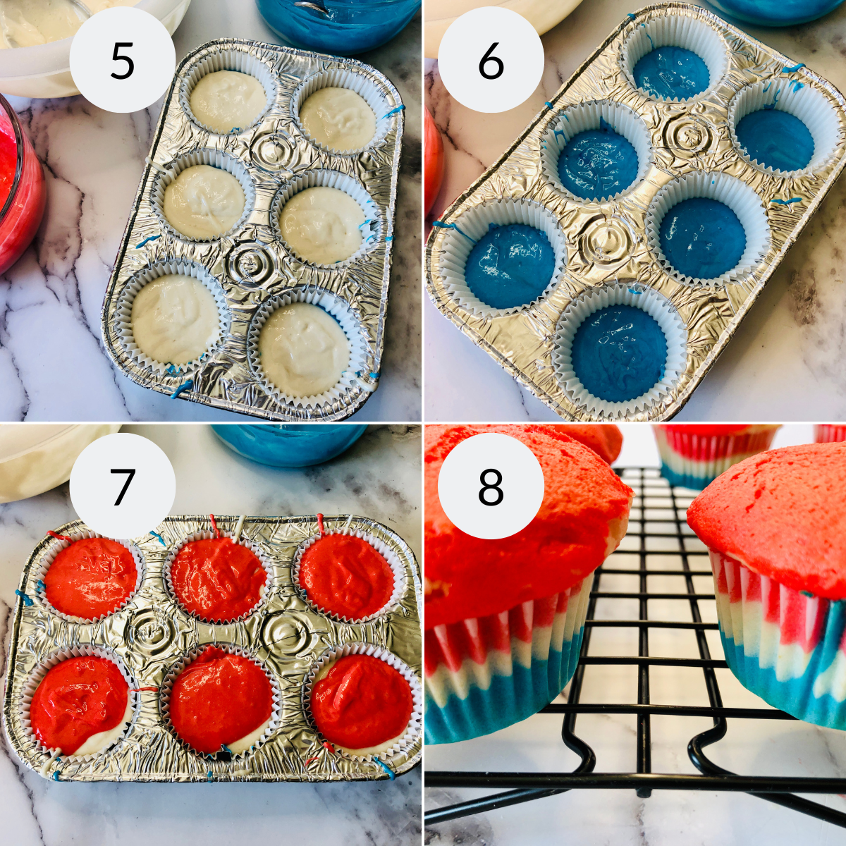 Red White and Blue Cupcakes