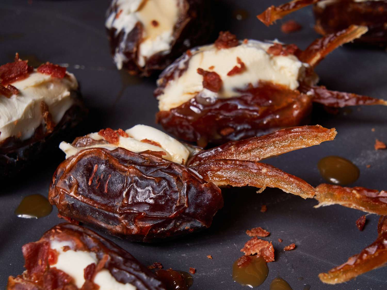 Caramel Bacon Stuffed Dates