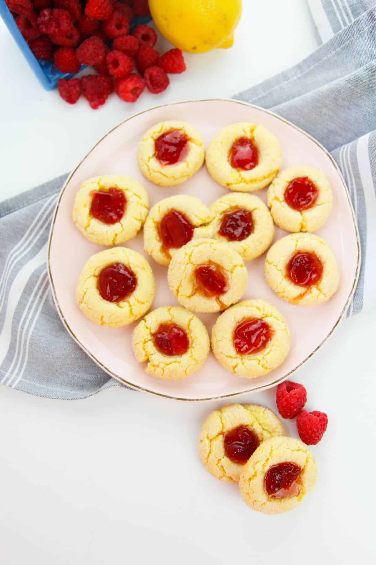 Raspberry Lemon Thumbprint Cookies