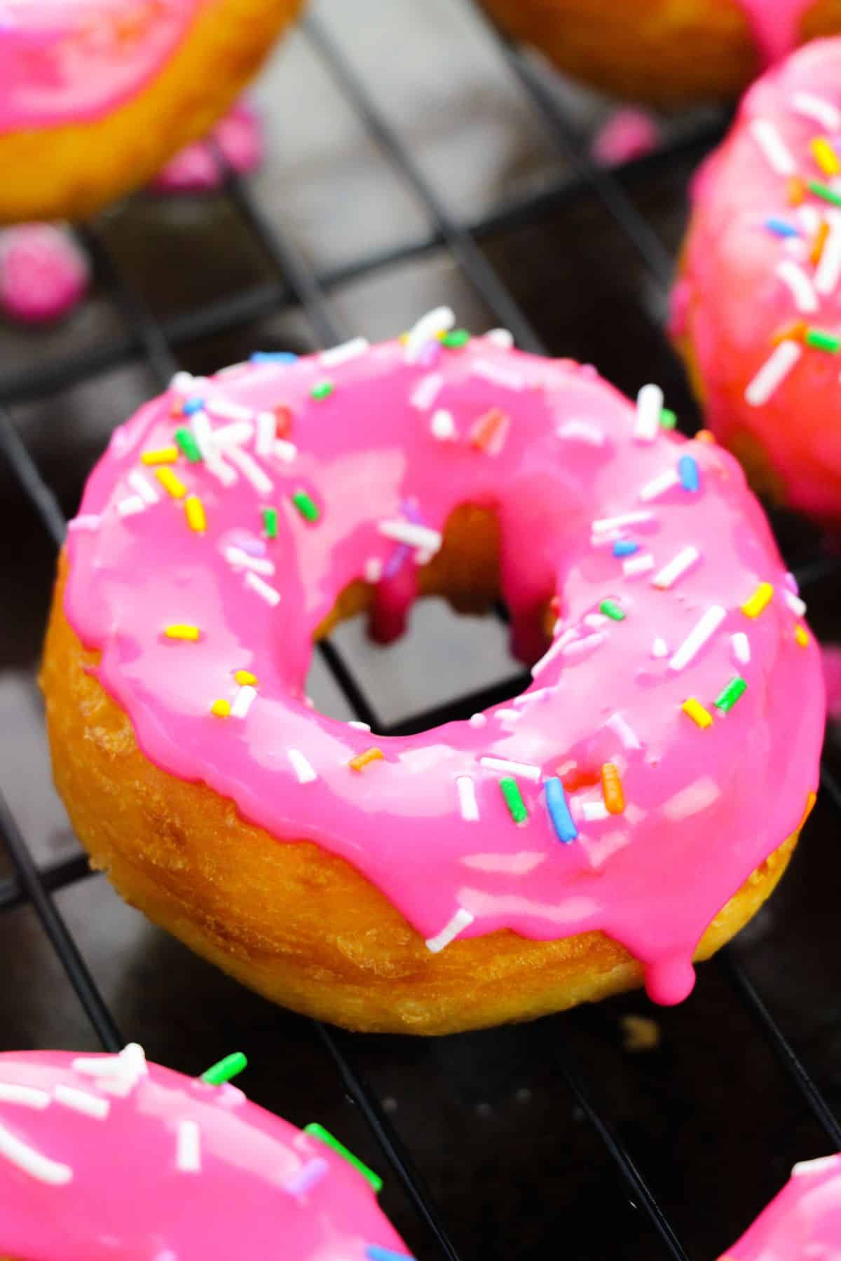 Pink Sprinkle Biscuit Donuts