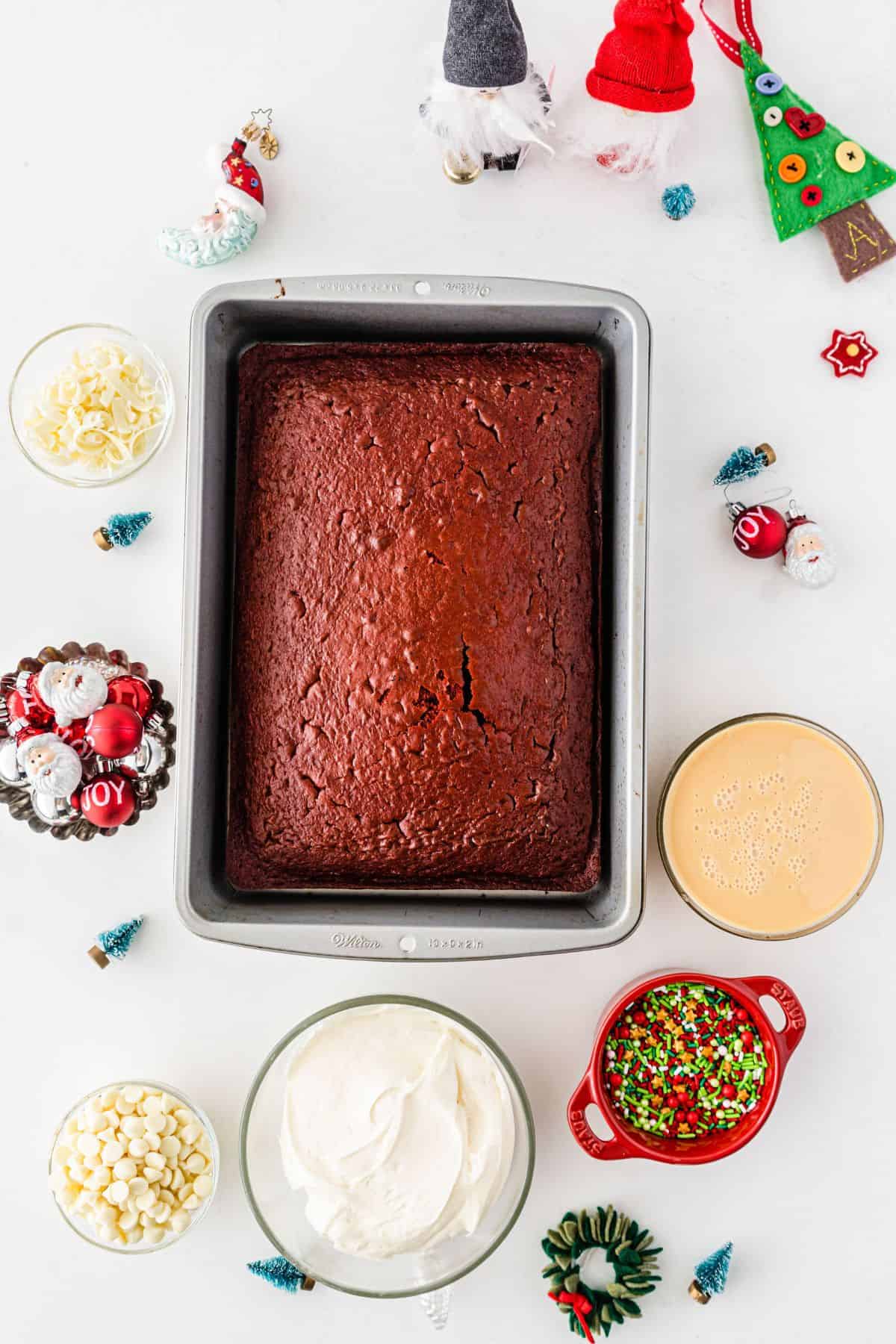Christmas Red Velvet Poke Cake