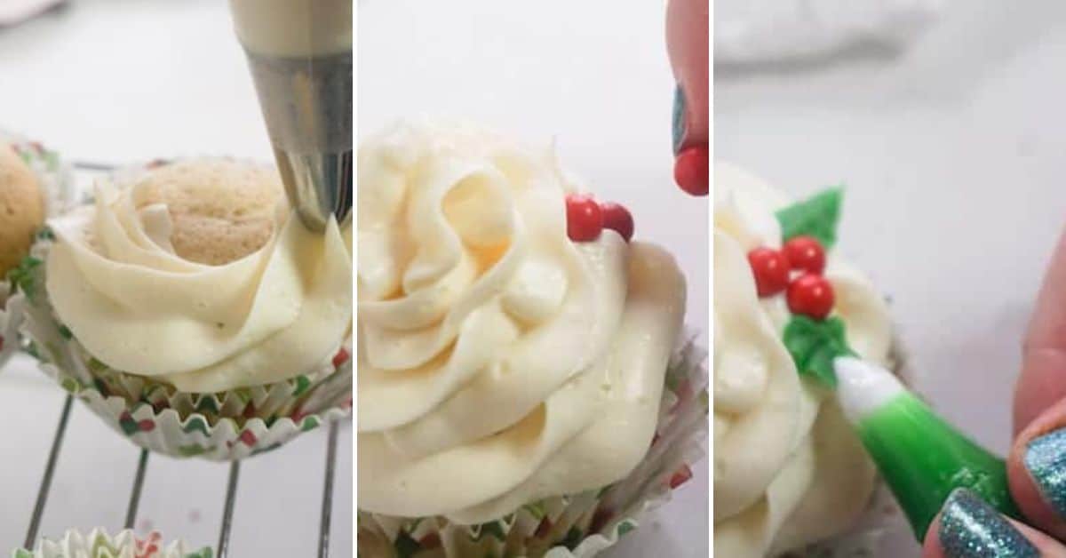 Christmas Holly Cupcakes