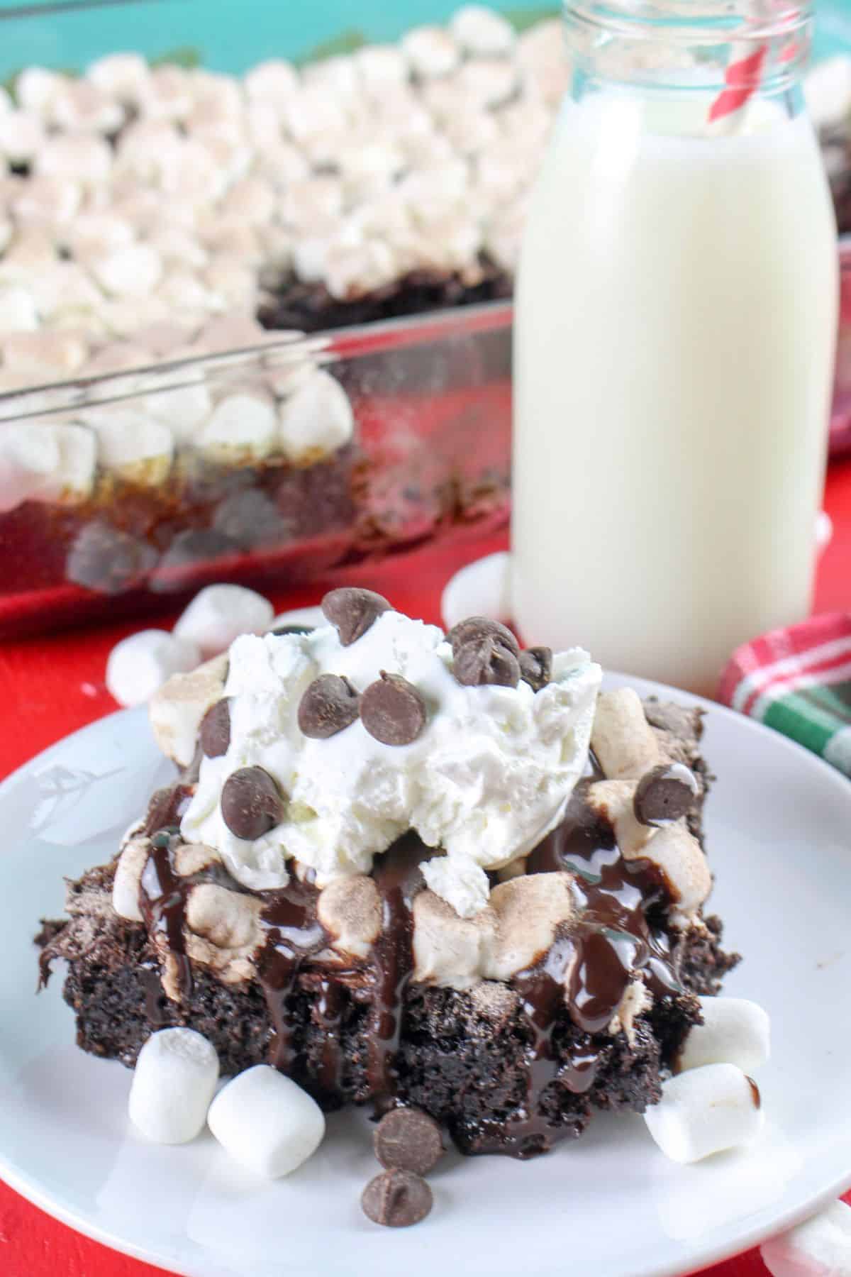 Hot Cocoa Chocolate Cake Dump Cake