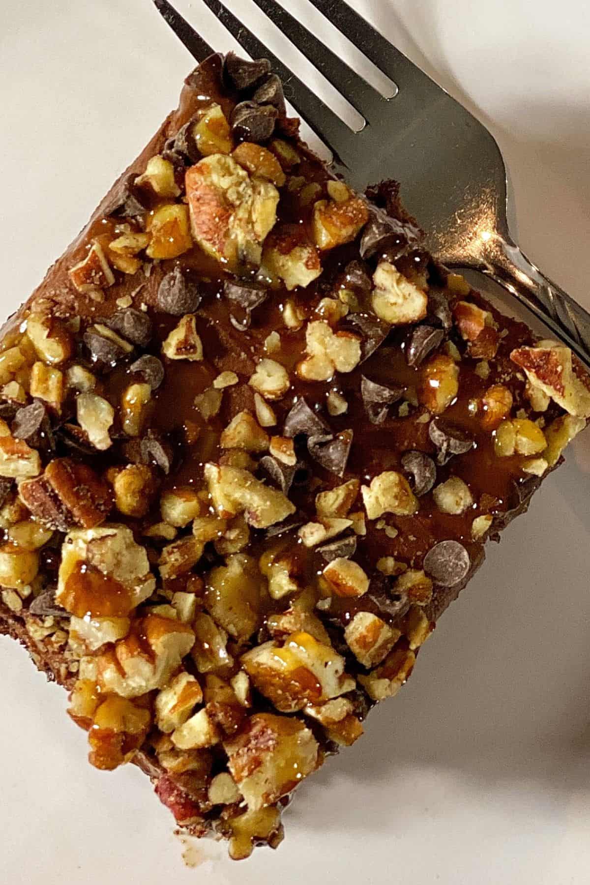 Chocolate Caramel Poke Cake