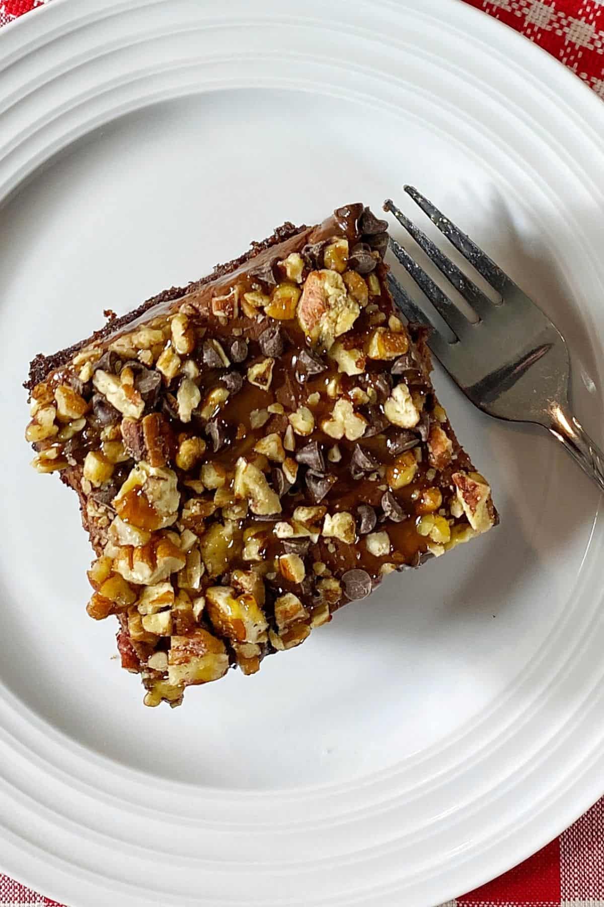 Chocolate Caramel Poke Cake