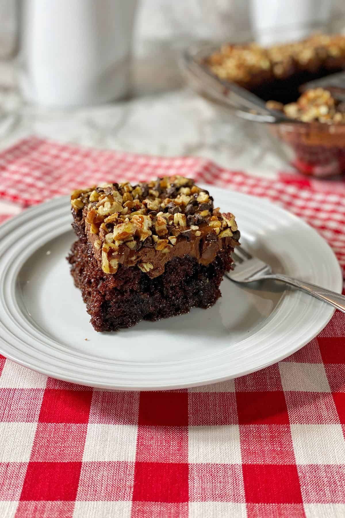 Chocolate Caramel Poke Cake