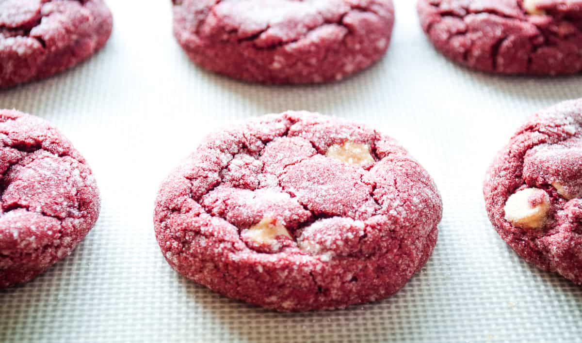 Red Velvet Cake Crinkle Cookies