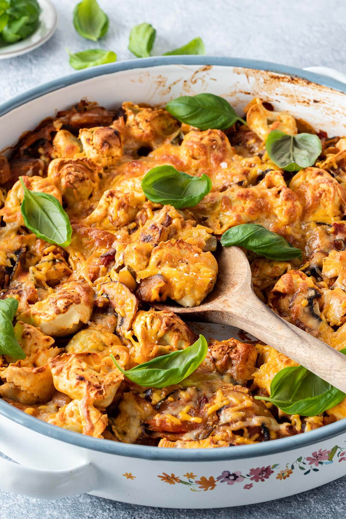 Easy Vegetarian Baked Tortellini Casserole
