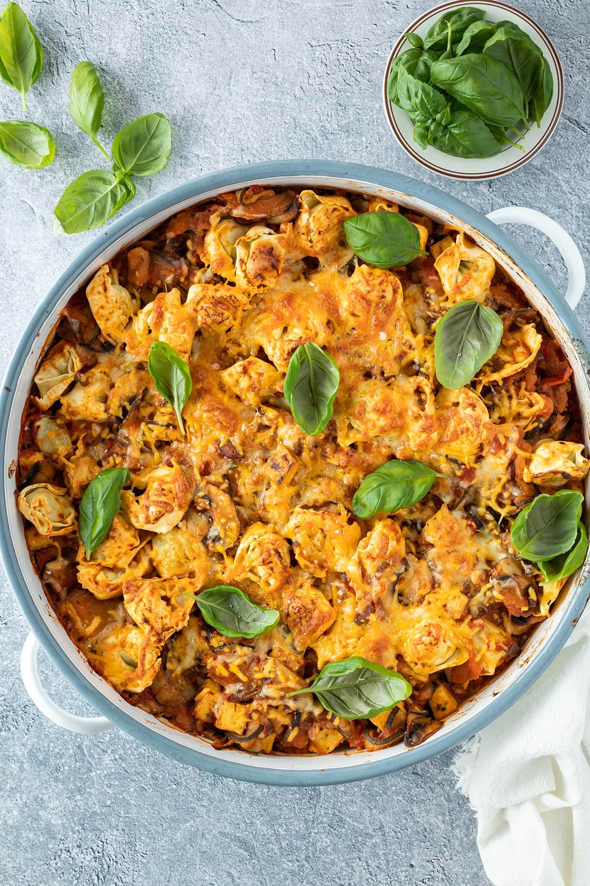 Easy Vegetarian Baked Tortellini Casserole