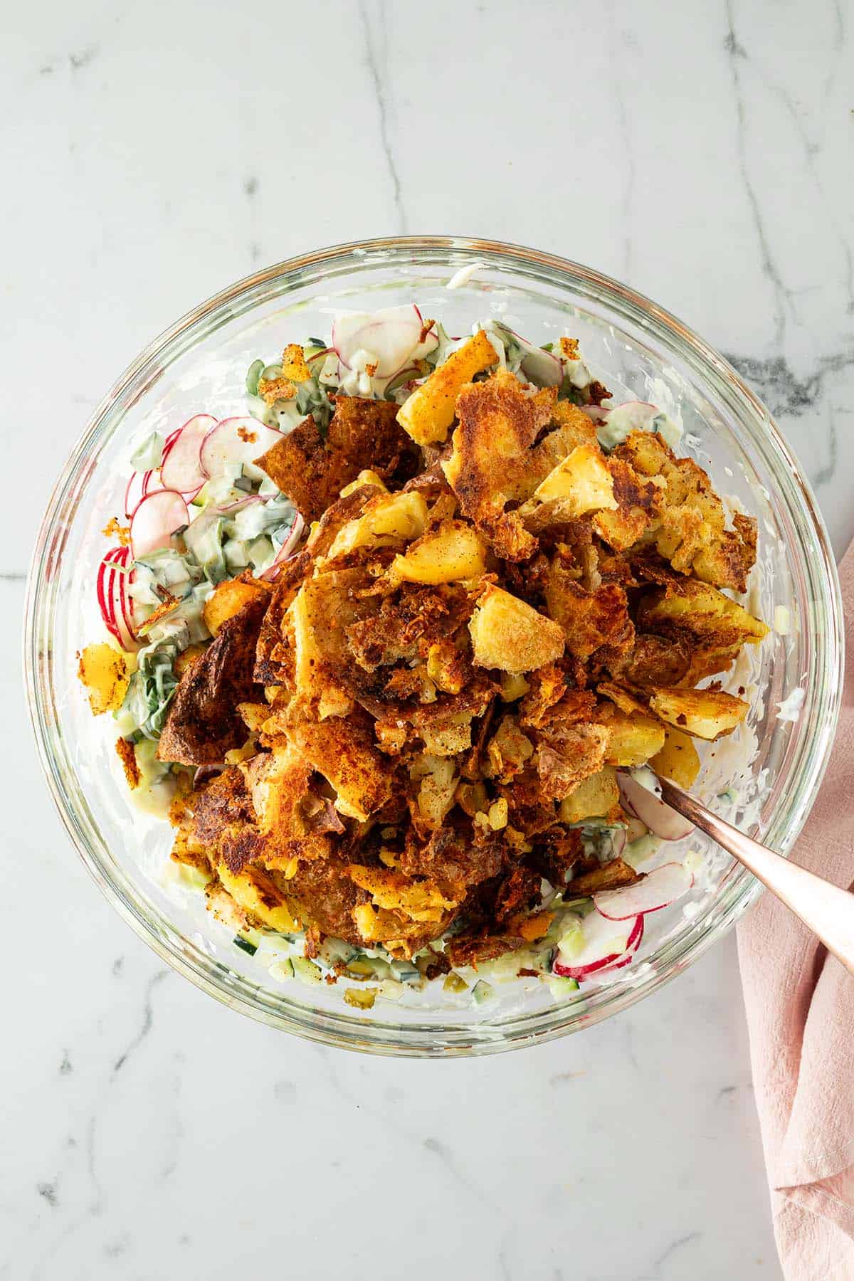 Crispy Smashed Potato Salad