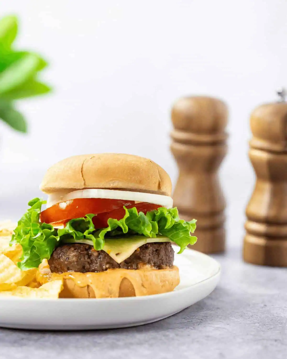 Spicy Burger with Creamy Sriracha Sauce
