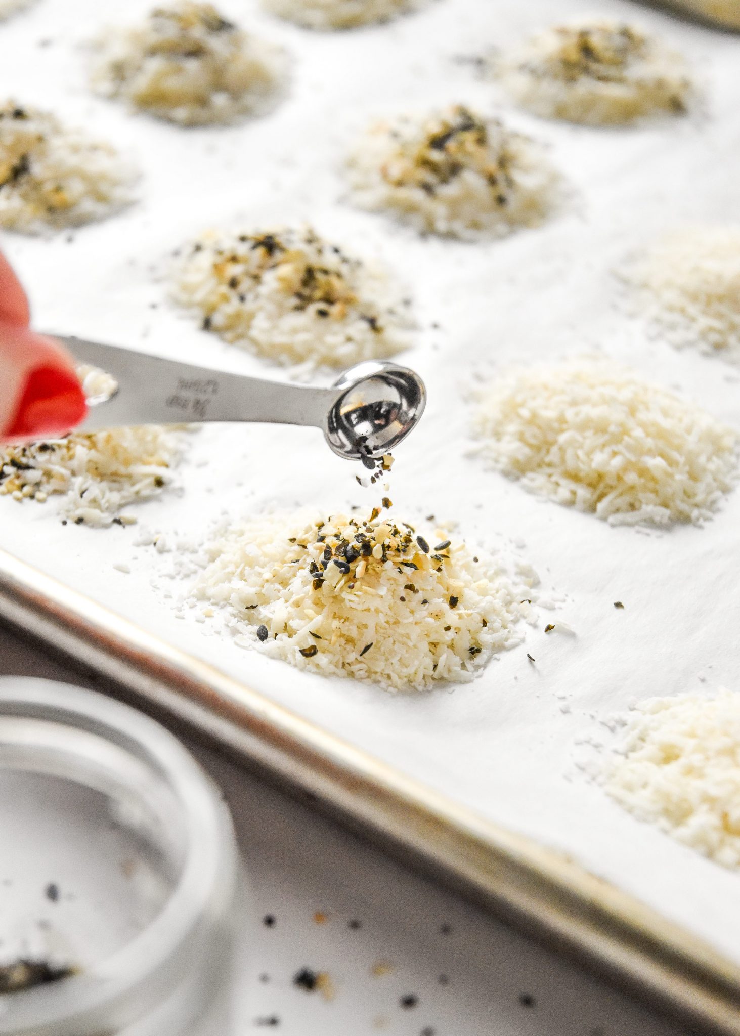 Everything Bagel Baked Parmesan Crisps