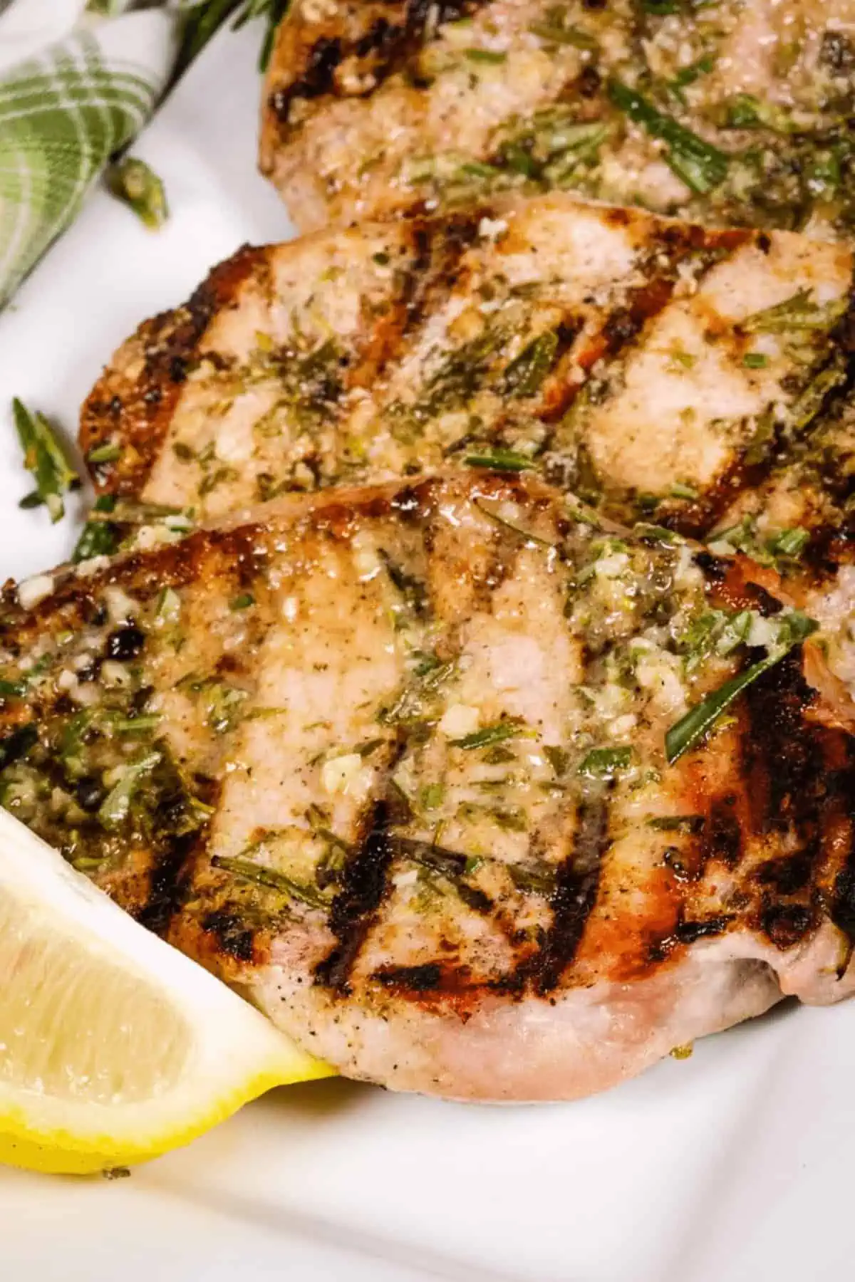 Grilled Boneless Pork Chops with Garlic and Rosemary