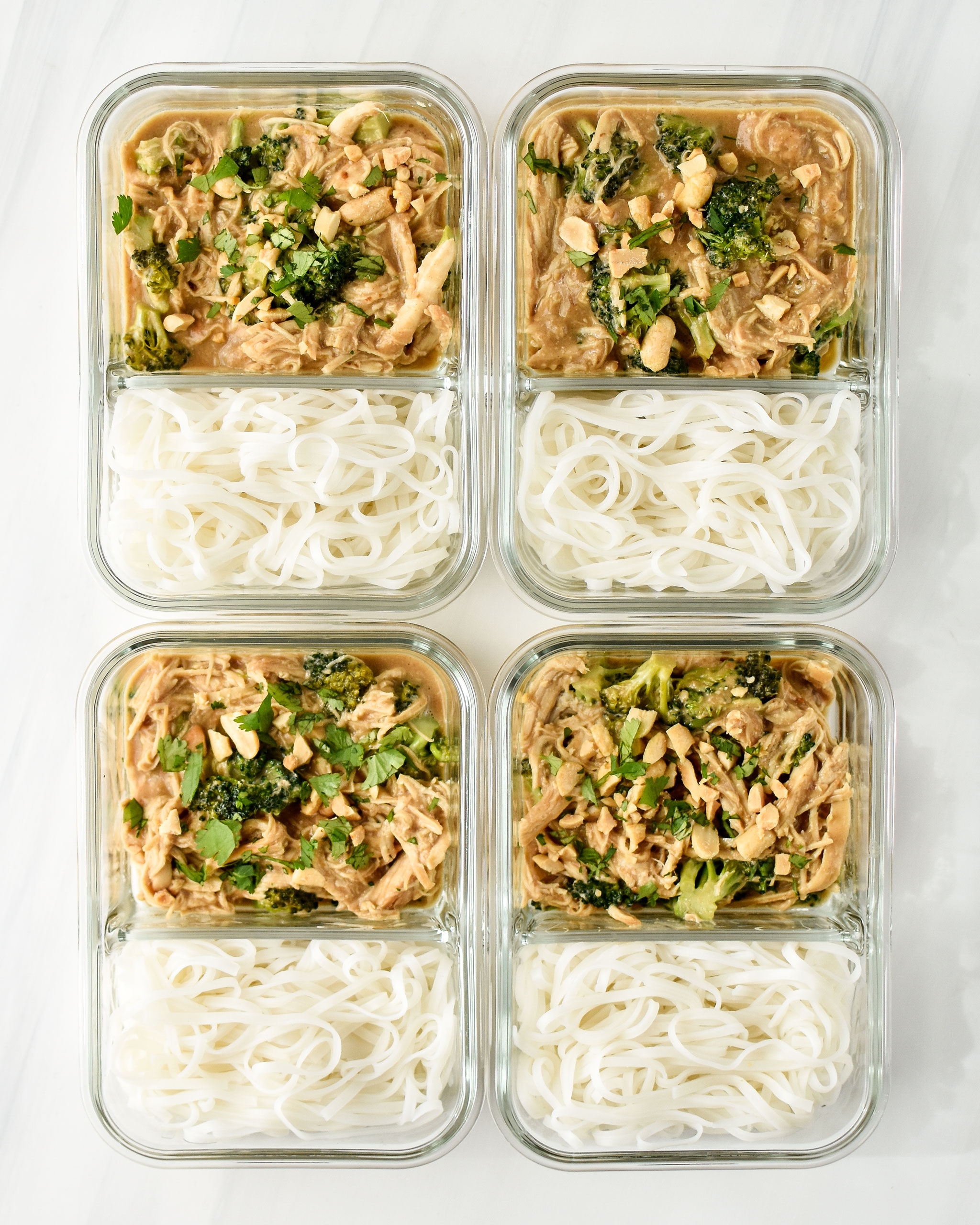 Slow Cooker Peanut Chicken Noodles Meal Prep